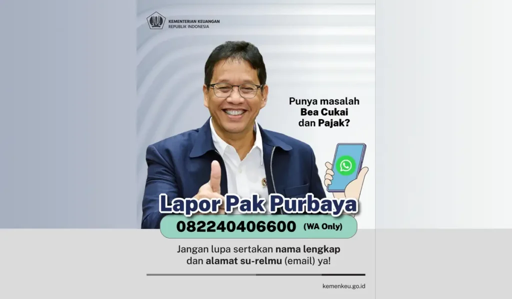 cara lapor pak purbaya